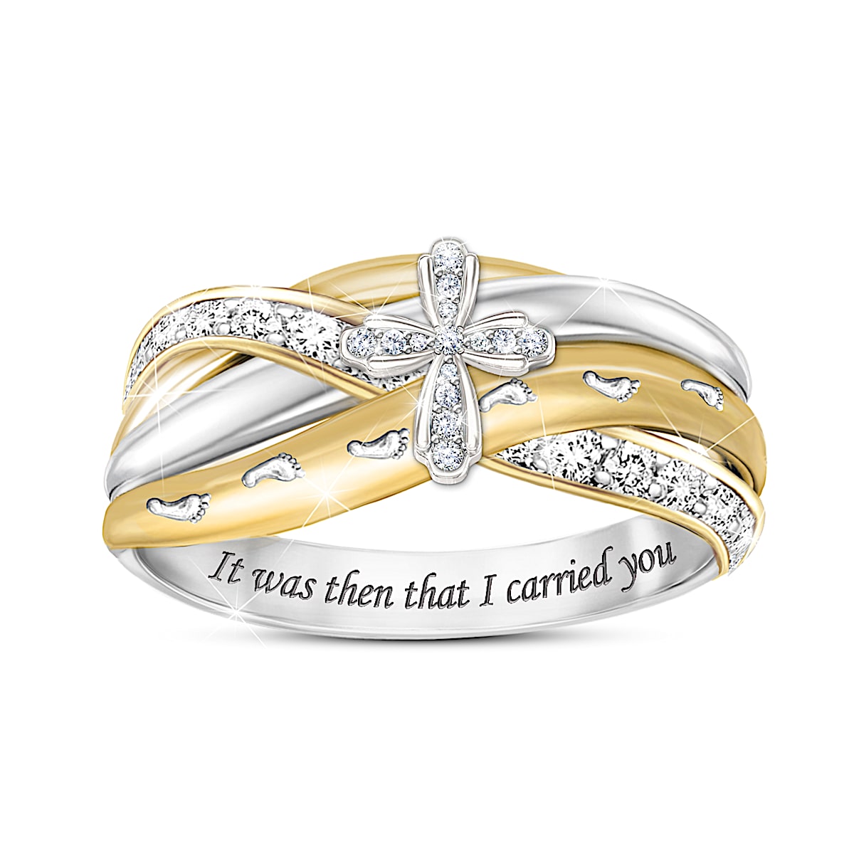Footprints In The Sand Ring With 18K GoldPlated Accents Featuring A
